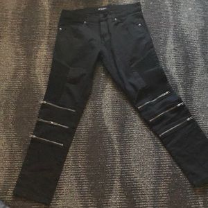 Black biker jeans